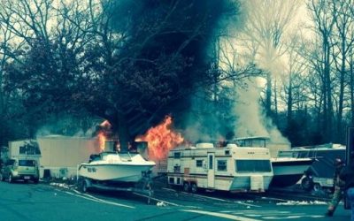 One Alarm Fire Destroys Cherry Street Mobile Home