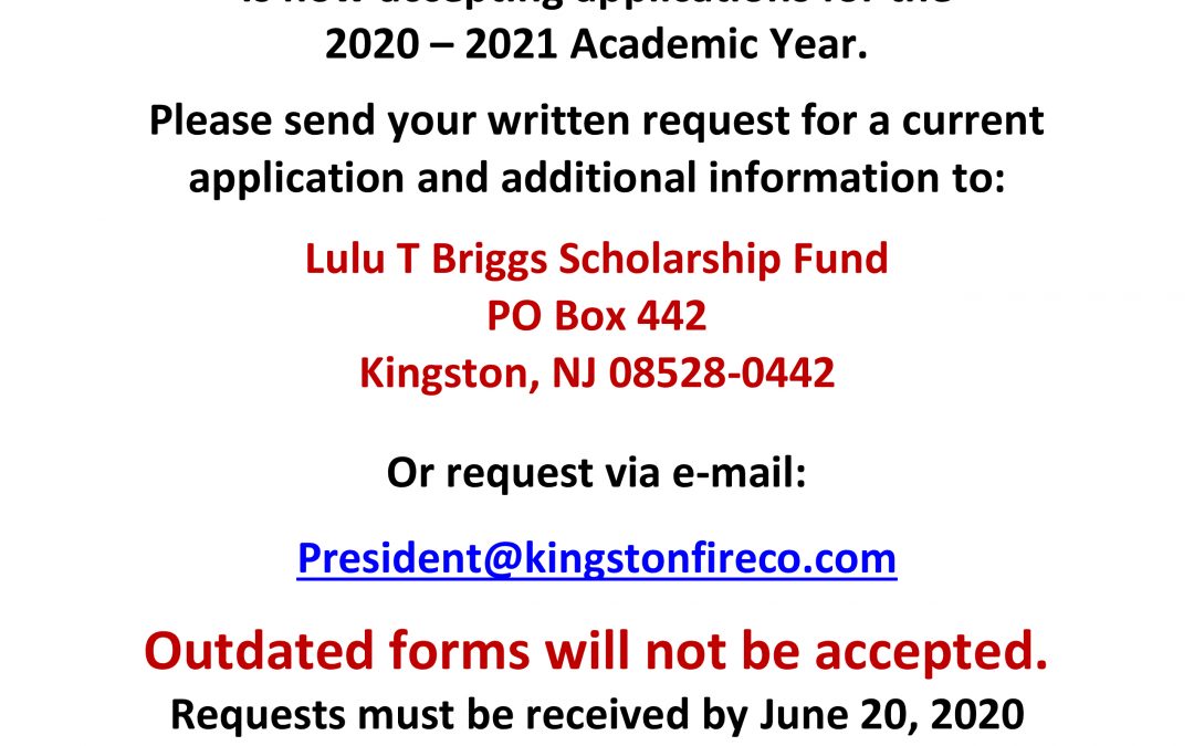 Lulu T. Briggs Scholarship Fund is Now Available!
